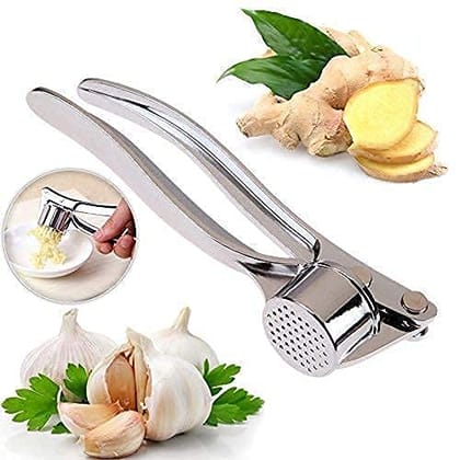 SMARTCAM Stainless Steel Multi-Function Manual Garlic Crusher Presser Portable Ginger Press Mincer Grinding Squeeze Slicer Chopper Cutter for Kitchen