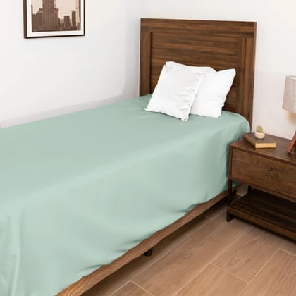 Solid Colour 100% Cotton, 270 TC Single Bedsheet Pista Single