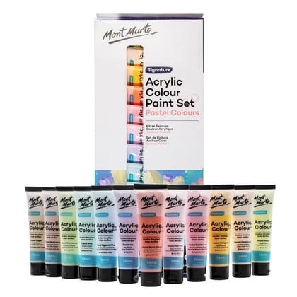 Mont Marte Pastel Acrylic Colour 36Ml Sets (Choose Size)-SET OF 12