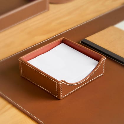 Modella Square Memo Holder Cognac-Cognac