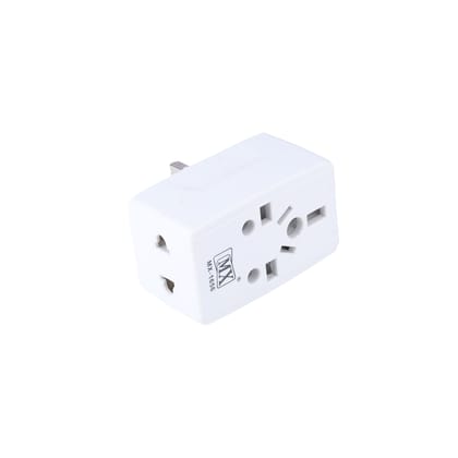 MX MX-1656 3-Pin Multi-Plug Adaptor – 13Amp (UK, Hongkong, Singapore, and Malaysia)- White