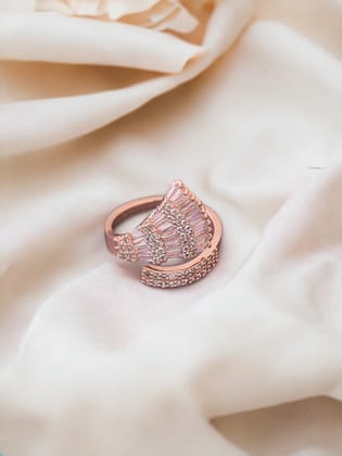 Rose Gold Rahab Adjustable Zirconia Ring