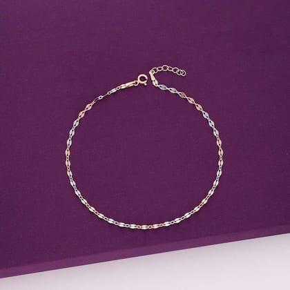 Sterling Silver & Rose Gold Anklet-None / Silver & Rose Gold