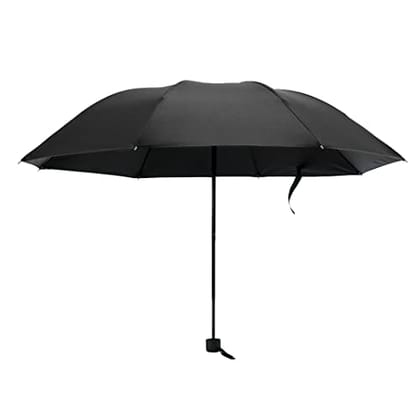 Urbane Home 3 Fold Manual Umbrella: Windproof, Sunproof, Rainproof, Polyester Canopy, Sturdy Steel Shaft, Wrist Straps, Easy to Hold, Black.-Urbane Home 3 Fold Umbrella | Wind, Sun & Rainproof | 