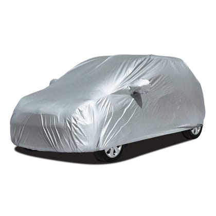 Maruti Alto 2010-2013 Car Body Cover, Heat & Water Resistant, Dustproof with Mirror Pockets (PREMIUM SILVER)-SILVER