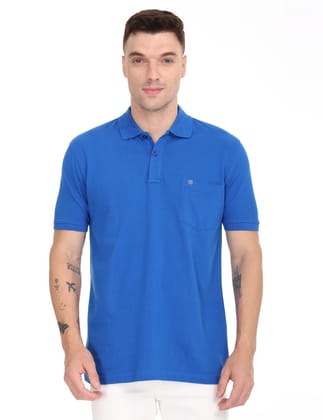 Coral Royal Blue Colour T-Shirt for Men- 7009-M