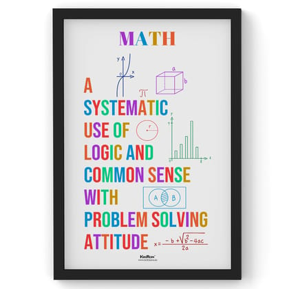 What is Math, Math Poster, Kids Room Decor, Classroom Decor, Math Wall Art-A4 (Framed) inches