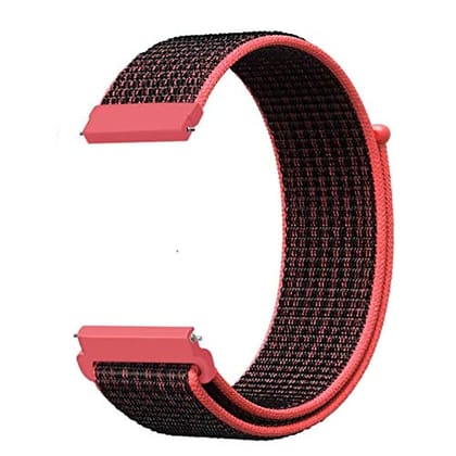 Stripes Red Nylon Strap For Smart Watch 22mm-HONOR MagicWatch 2 46mm