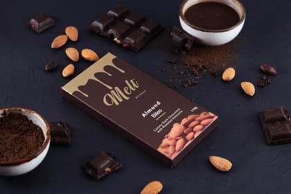 Melt Chocolates Dark Almond Bites - Chocolate Bar, 70 gm