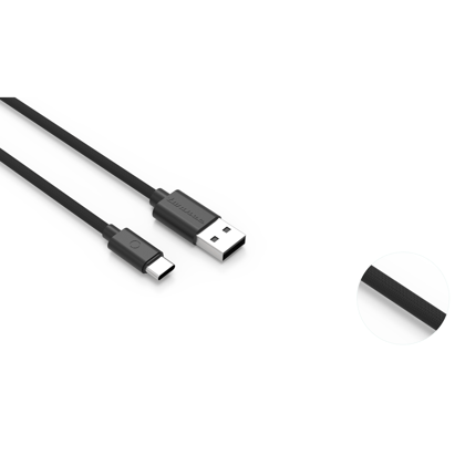 TwanceT24B Braided - Type C to USB Charging & data transfer Cable, 2 M, Black