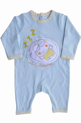 Green Stripes Full Romper/Sleeper (100% Cotton)