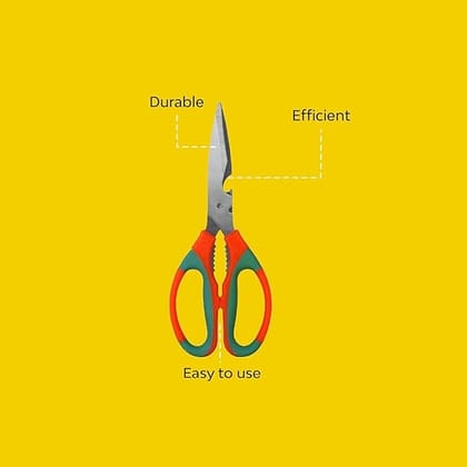 SMARTCAM 10CLUB Gardening and Household Scissors - 1 PC (Stainless-steel) | Ergonomic Handle | Comfort Grip | Durable Blades | Multipurpose Kitchen, Fabric, Crafts and Garden Scissors