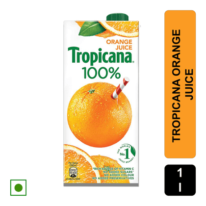 Tropicana 100% Orange Juice, 1 L Tetrapack