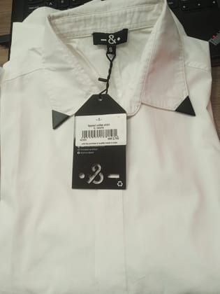 Tipped Collar Shirt-S / White