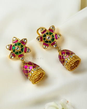 Gold Polish Kemp Jhumkas CHE1599