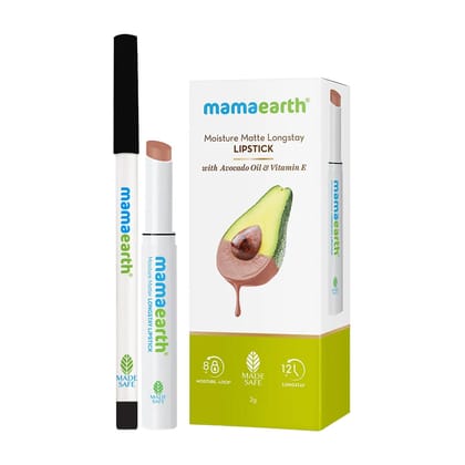 Mamaearth Cinnamon Nude Lipstick + Charcoal  Black Long Stay Kohl Kajal-2 pcs