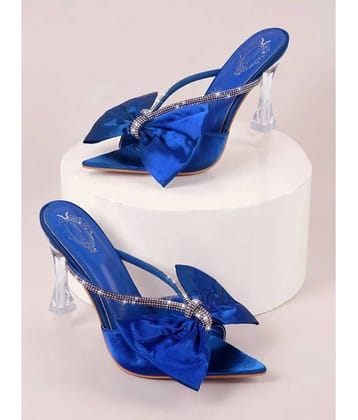 Shoetopia Blue Women's Peep Toes Heels - None