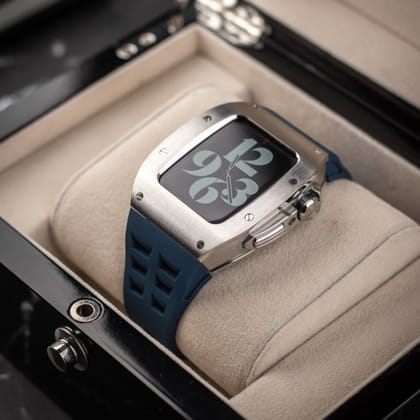 44MM Sport Edition Luxury iWatch Case: Silver-Blue