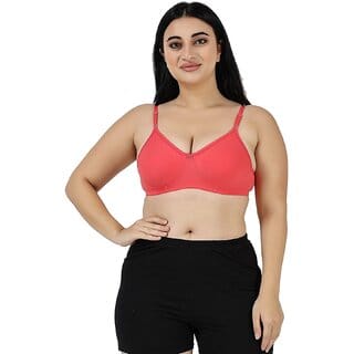 Rose Women's Cotton Rich Non-Padded cloviaa Non-Wired Bra with Double Layered Cups