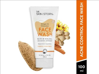 Ginger, Cinnamon Pimple Acne Control Face Wash Reduces Dark Spots Normal To Oily Skin (100 ML)