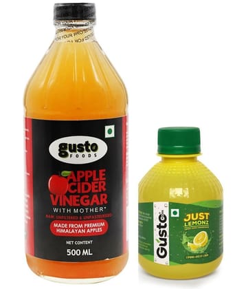 Gusto Foods Lemon Juice & Apple Cider Vinegar 700 ml Pack of 2