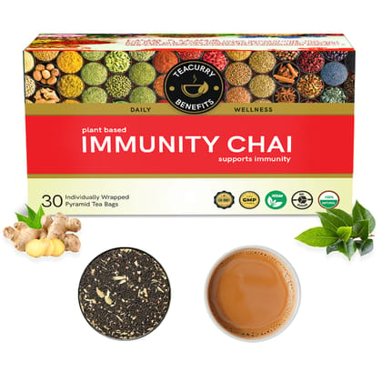 TEACURRY Immunity Booster Chai - Helps in Anti-Inflammation, Immunity, Cold and Flu