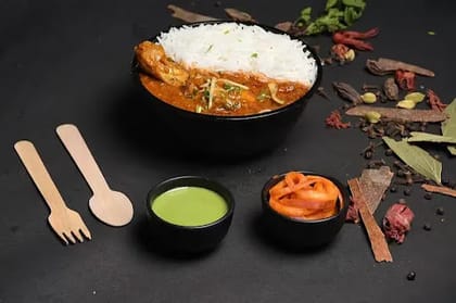 Soya Chaap Masala Rice Bowl