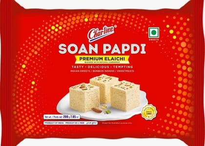 Charliee Premium Elaichi Soan Papdi, 200 gm (1009)