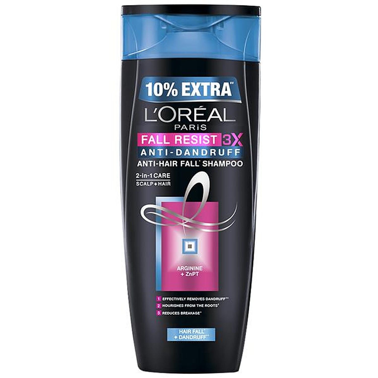 Loreal Paris Fall Resist 3X Anti-Dandruff Anti-Hair Fall Shampoo, 2-in-1 Care Scalp + Hair, 360 ml