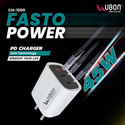 Ubon CH-1000 45W Fasto Power All in One Charger(Dock Only) (White)