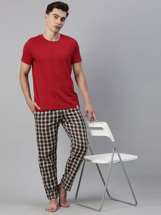 Grey Checks Lounge Pant-M