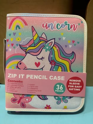 Stationery Kit With Zip Folder-Unicorn