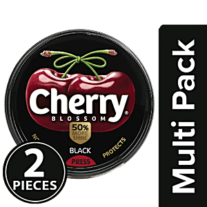 Cherry Blossom Wax Shoe Polish - Black, 40 g (Pack of 2)