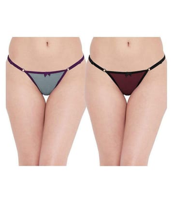 N-Gal - Multicolor Polyester Solid Womens Thongs ( Pack of 2 ) - M