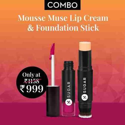 Mousse Muse Lip Cream & Foundation Stick Combo