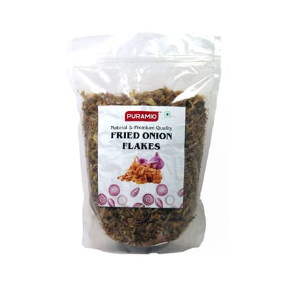 Puramio Fried Onion Flakes For (Biryani/Gravies/Curries/Salads), 250 gm