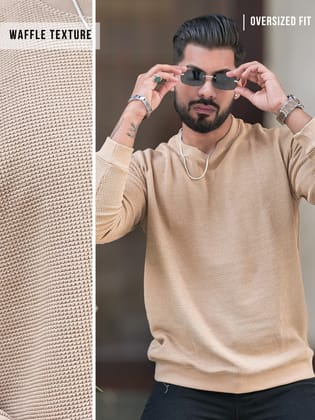 Hex Weave Beige Sweatshirt-S