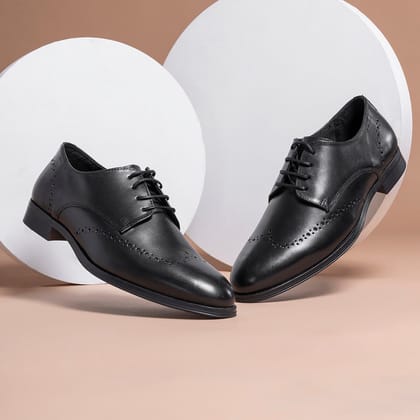 Red Tape Formal Derby Shoes for Men | Real Leather Shoes With Low-cut Pattern