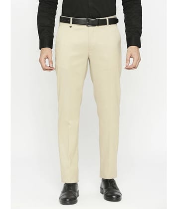 Solemio Slim Flat Mens Formal Trouser - Beige ( Pack of 1 ) - None