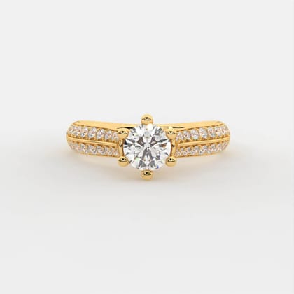 Klora Silver Solitaire Ring | 22KT Gold Vermeil-7 / Yellow Gold