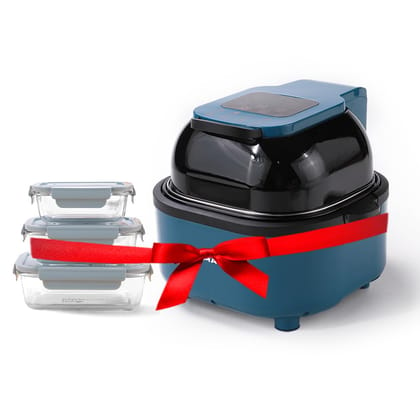 Better Home Fumatos Kitchen Combo: Easy Peek Air Fryer, Air Tight Food Container, 1040680410ml, Food Grade Material, Blue.-The Better Home Fumato's Kitchen and Appliance Combo| Easy Peek Air Frye