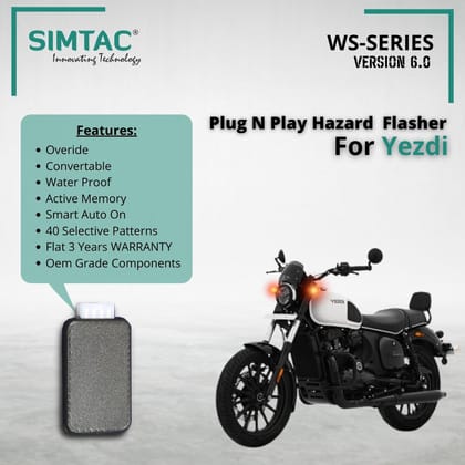 YEZDI | Roadster | Scrambler | Adventure | Compatible | Simtac | With Switch [V6.0] | PNP Hazard Flasher / Adapter / Module | YZD-WS6-2019 - 2023