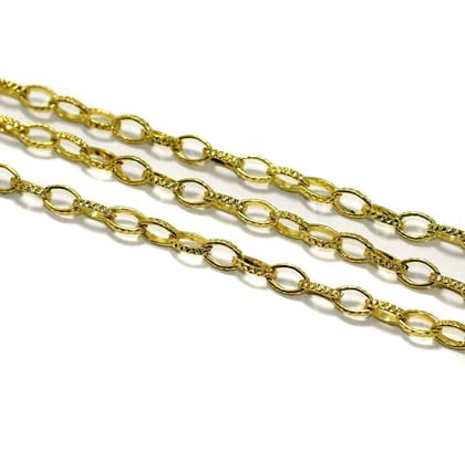 1 Mtr Gold Finish Metal Chain, Link size 5x3mm-Golden / Iron