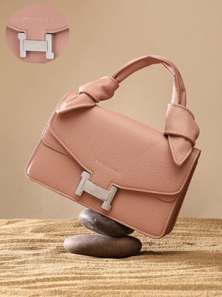 The Monogram Sash Hand Bag - Nude Pink-Handbag