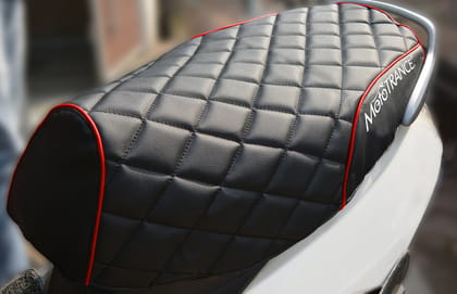 Mototrance PU Leather Designer Bike Scooter Seat Cover (MTSC-304) for Bajaj Pulsar 135 LS DTS-i-Black Red