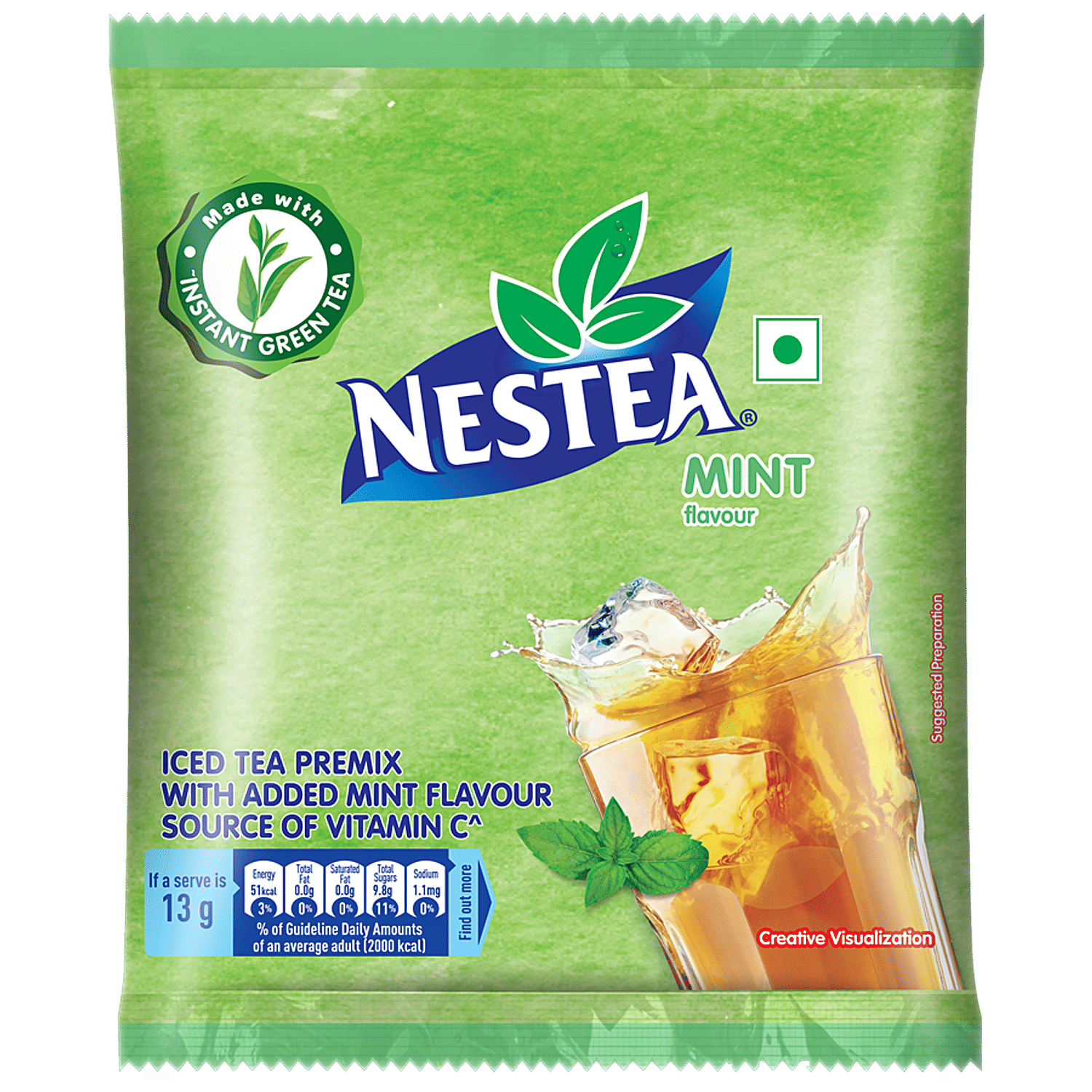 Nestle Nestea Instant Iced Tea - Green Tea Mint Flavour, 400 G Pouch