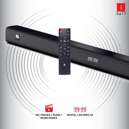 iBall Cinebar-65 High Power TV Sound Bar with Digital LED Display, 60W RMS 