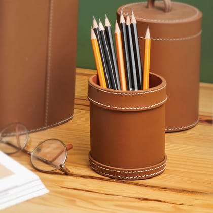 Modella Pen Holder Cognac-Cognac