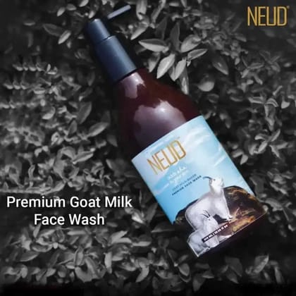 NEUD Goat Milk Face Wash 300 ml for Men and Women with Free Zipper Pouch