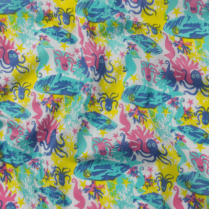 Cotton Malmal Fabric | Under The Sea